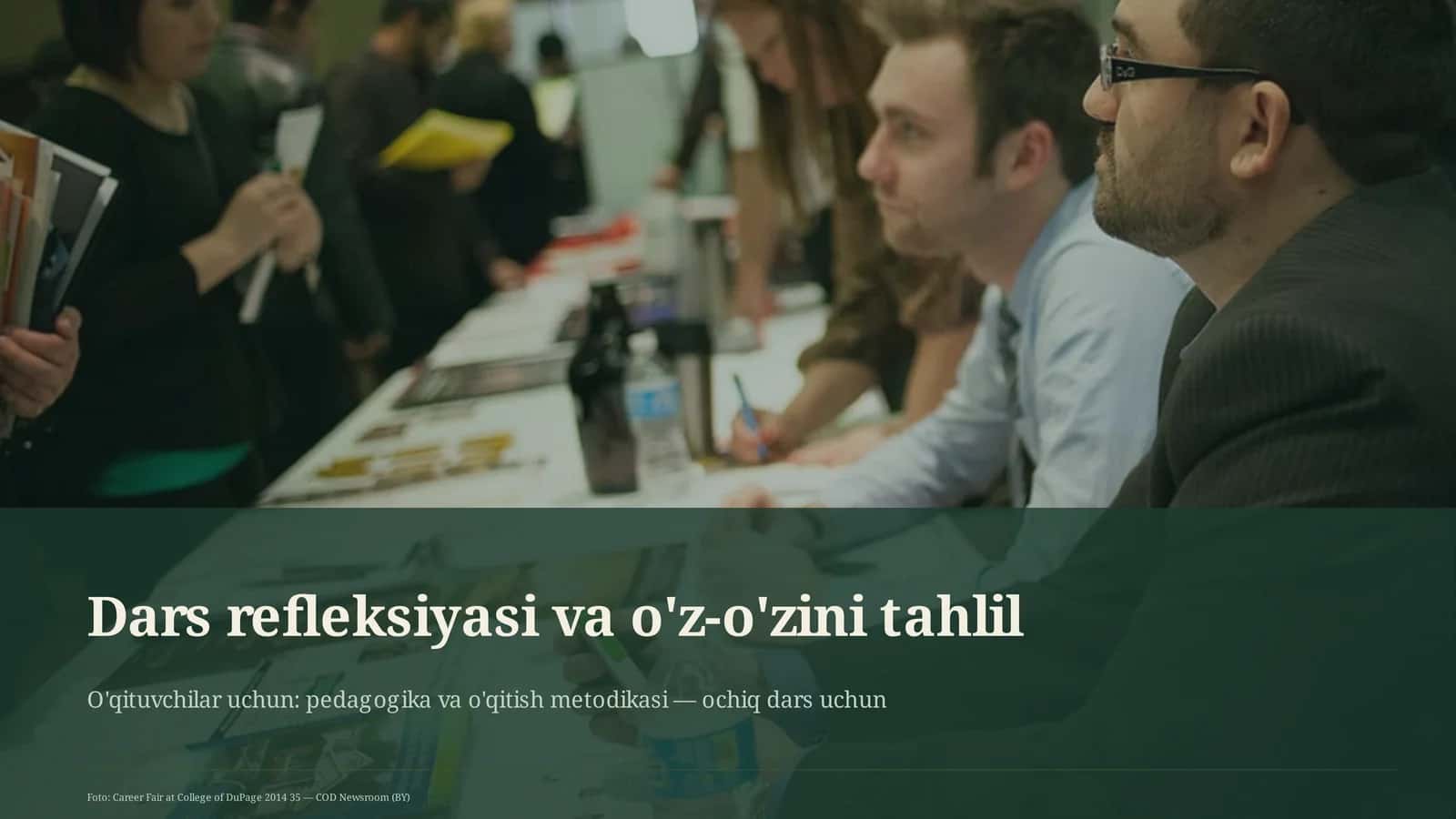 Dars refleksiyasi va o'z-o'zini tahlil