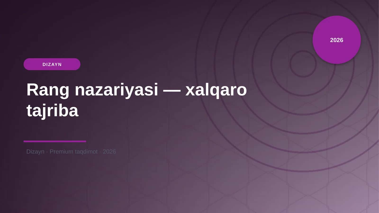 Rang nazariyasi - xalqaro tajriba