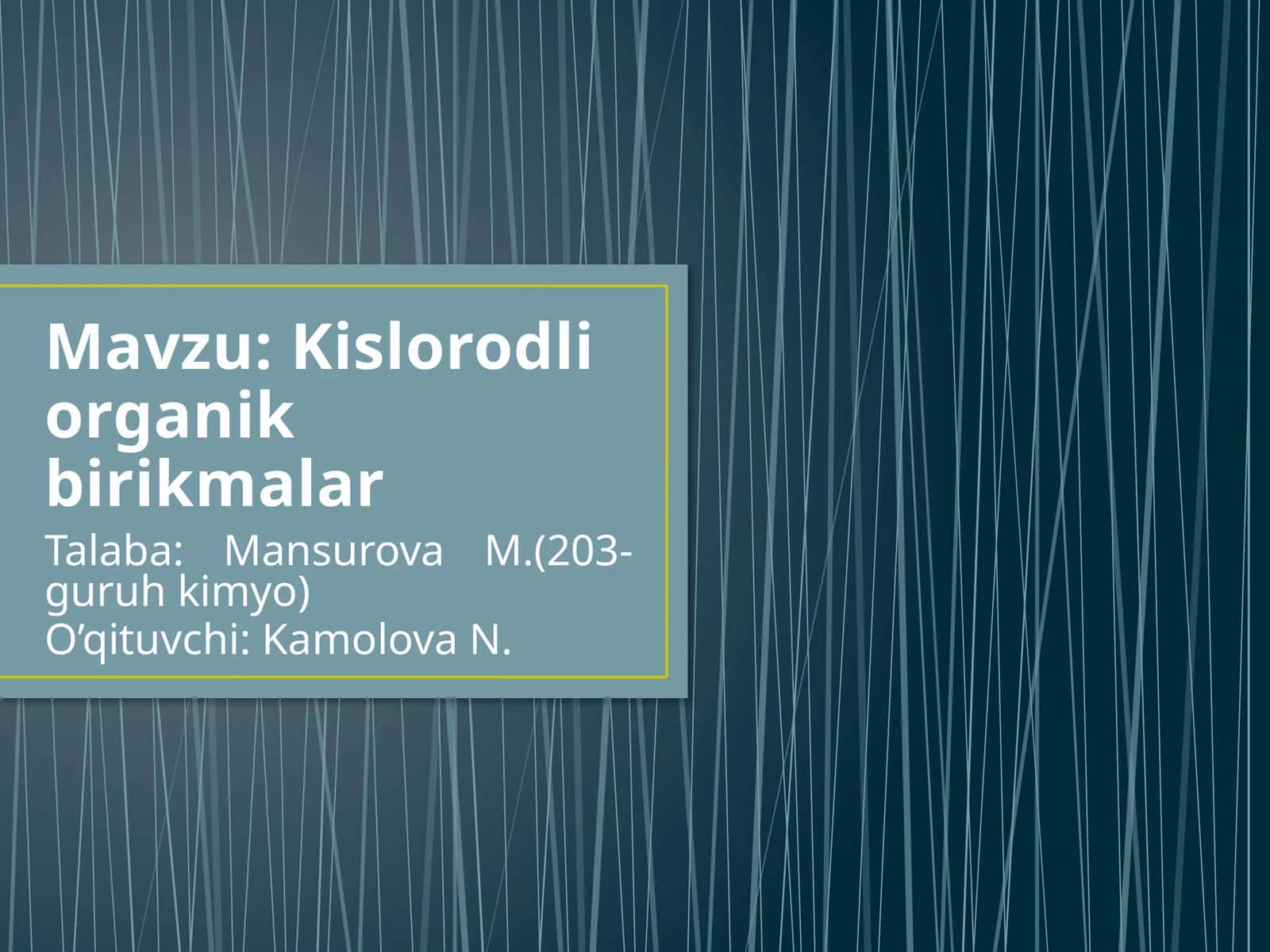 Kislorodli organik birikmalar