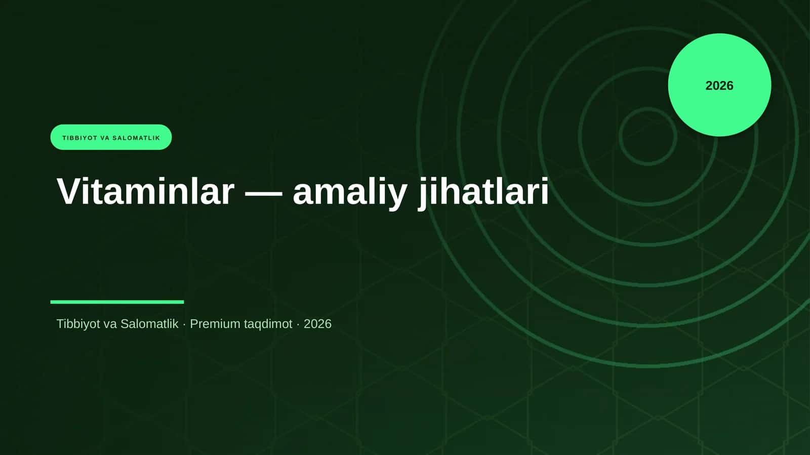 Vitaminlar — amaliy jihatlari