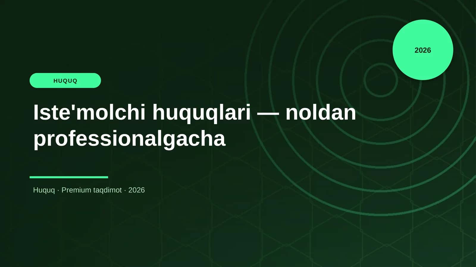 Iste'molchi huquqlari — noldan professionalgacha