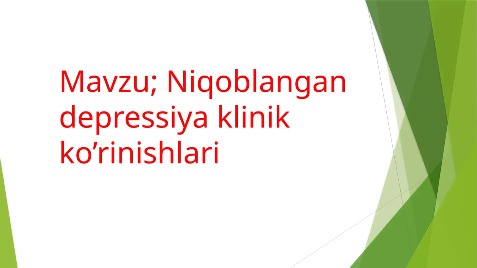Niqoblangan depressiya klinik ko'rinishlari