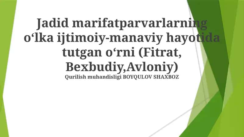 Qurilish muhandisligi BOYQULOV SHAXBOZ