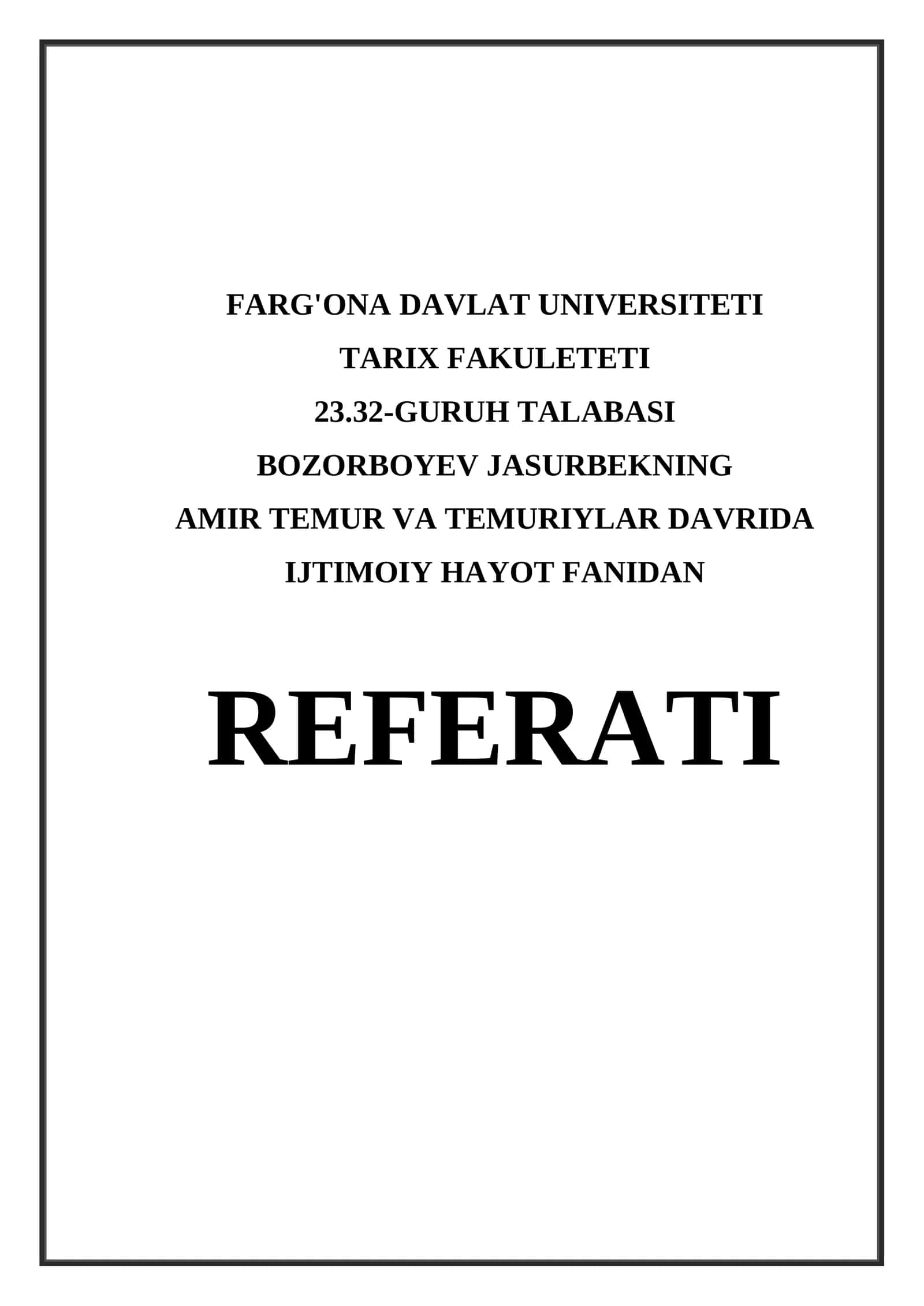 Amir Temur davrida xonlar faoliyati