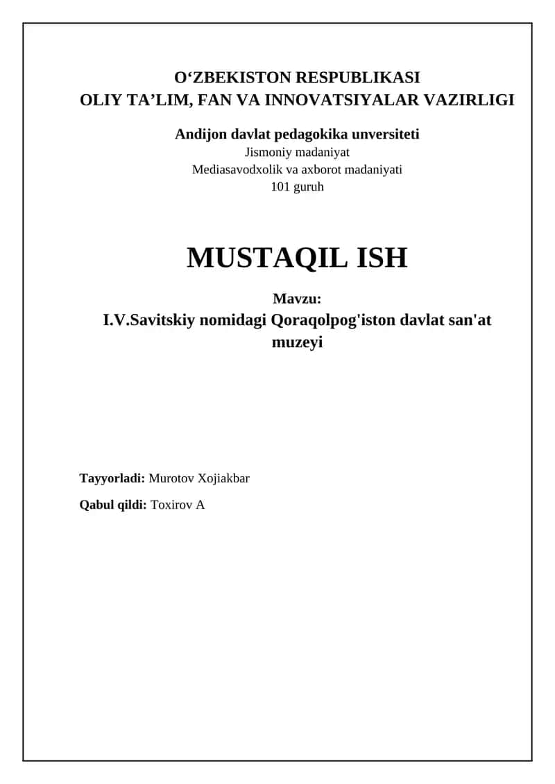 I.V.Savitskiy nomidagi Qoraqolpog'iston davlat san'at muzeyi