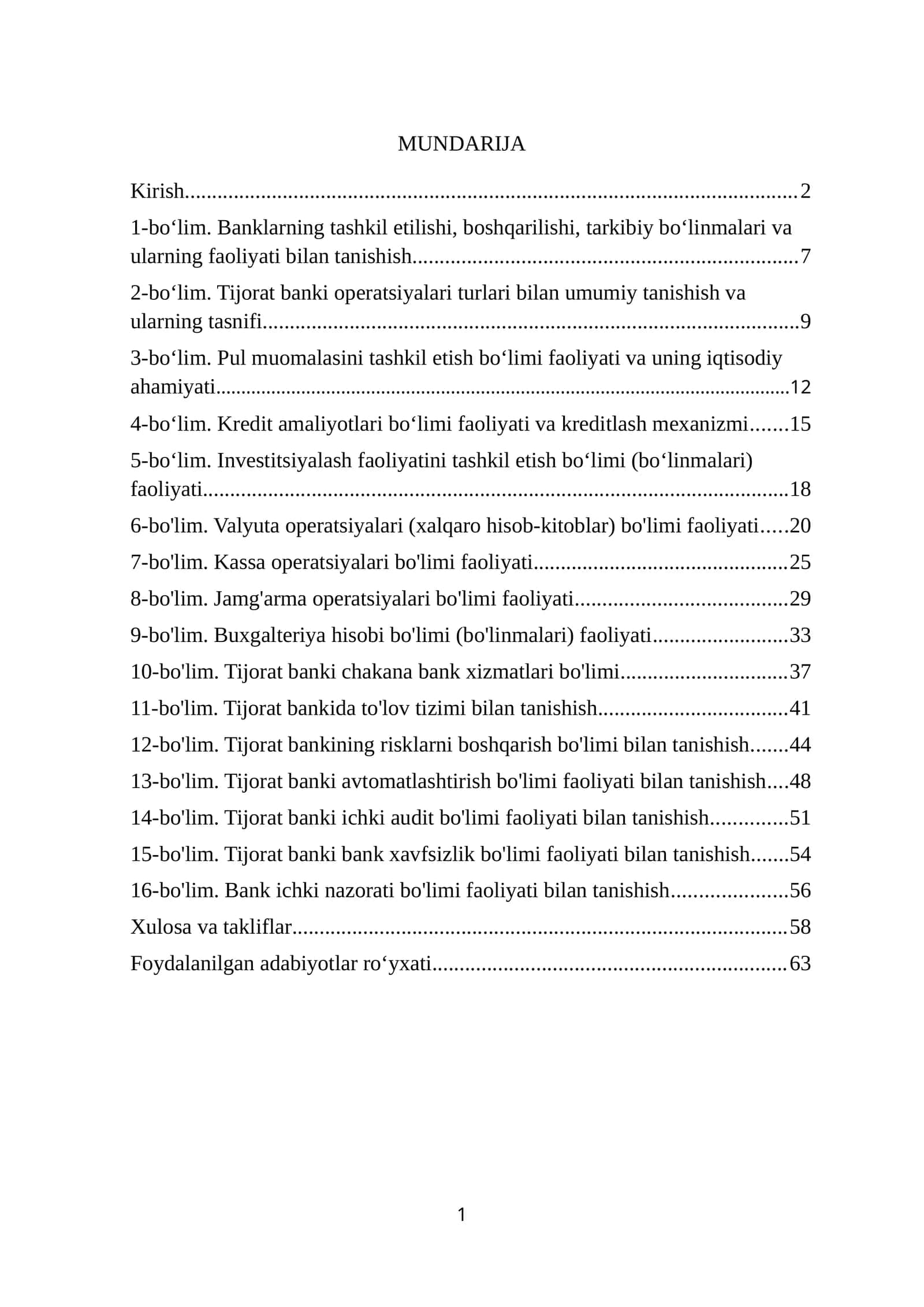 XALQ BANKI BOʻYICHA AMALIYOT HISOBOTI. 60 LIST.