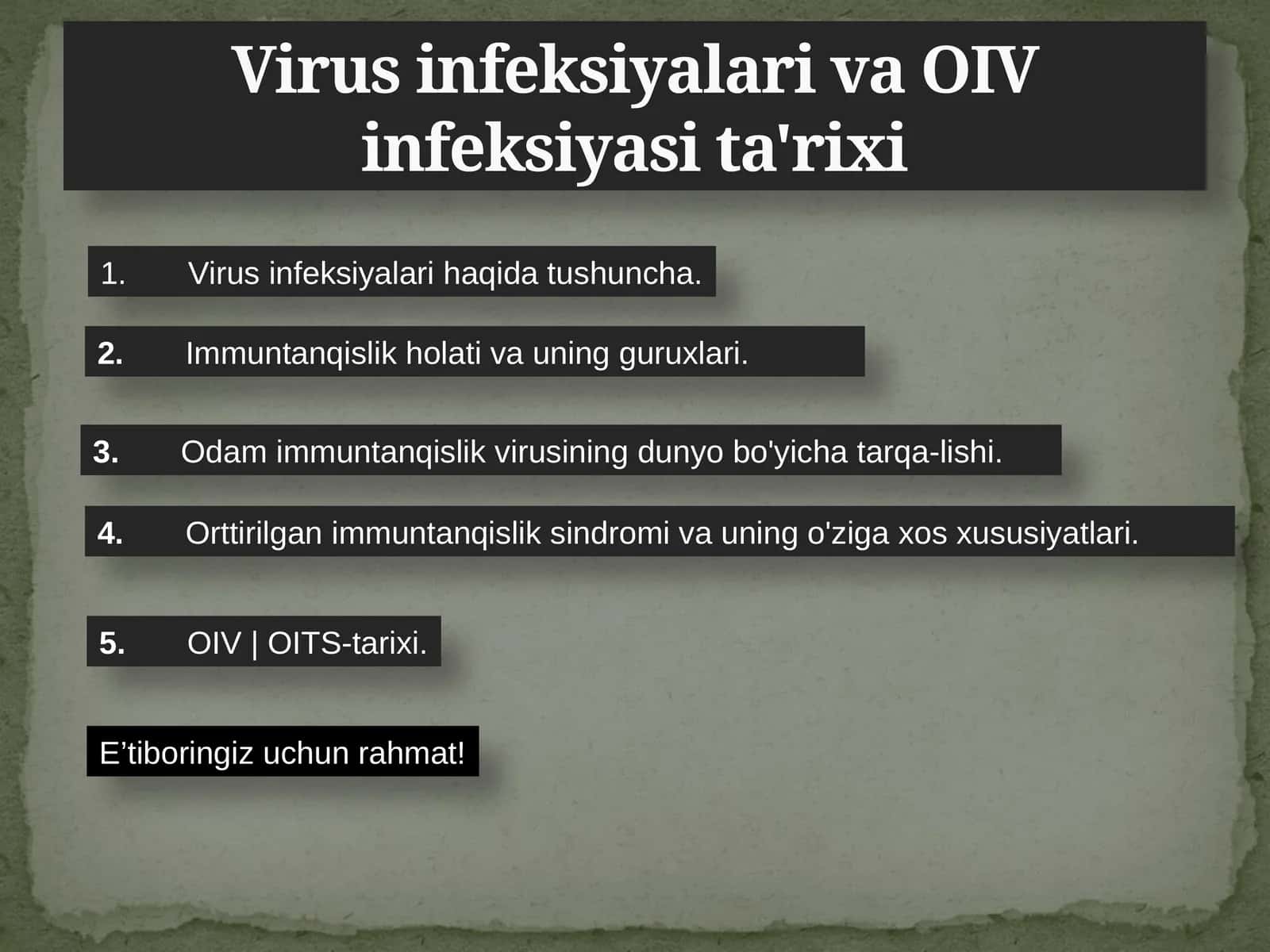 Virus infeksiyalari va OIV infeksiyasi ta'rixi