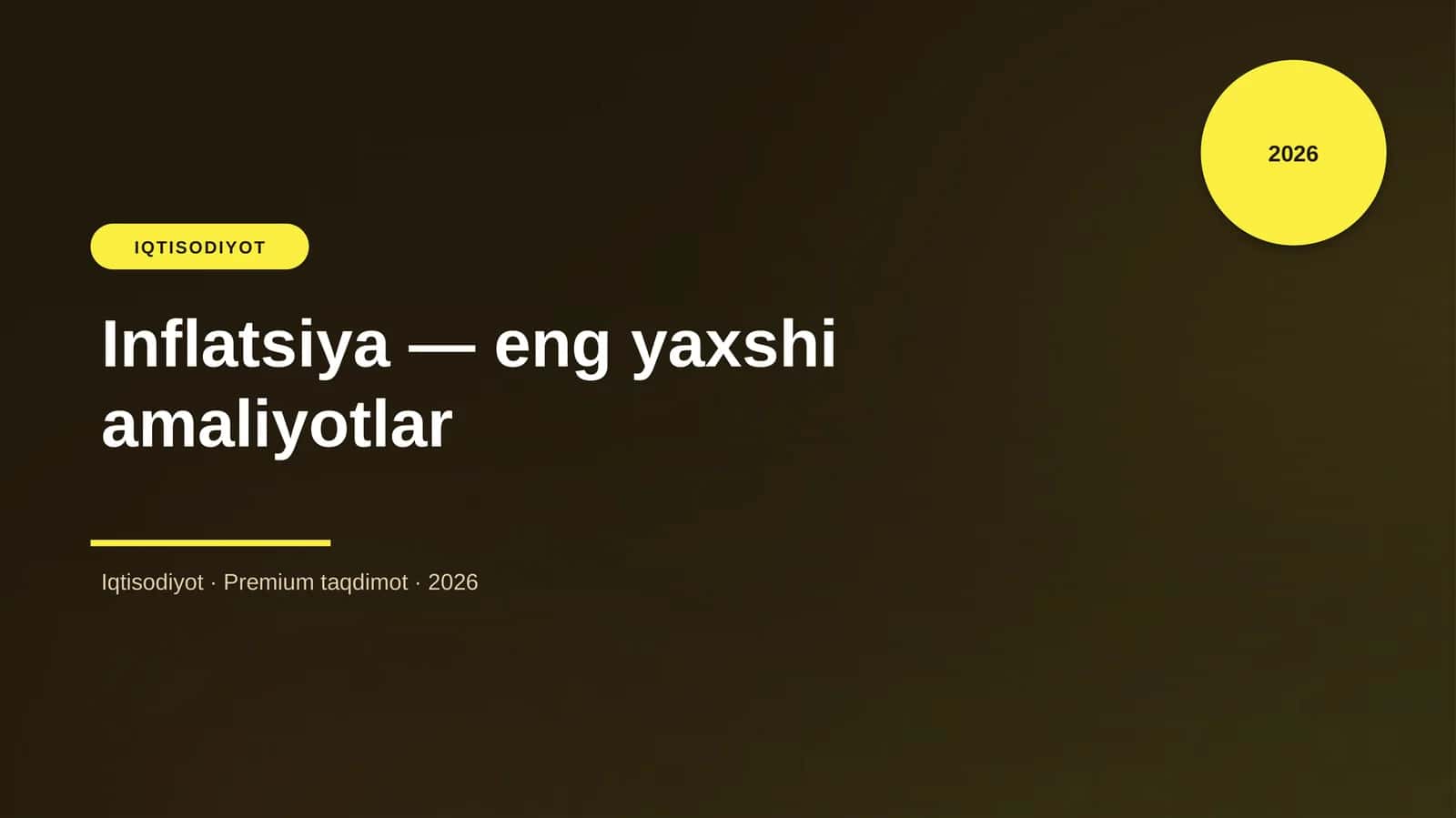 Inflatsiya — eng yaxshi amaliyotlar