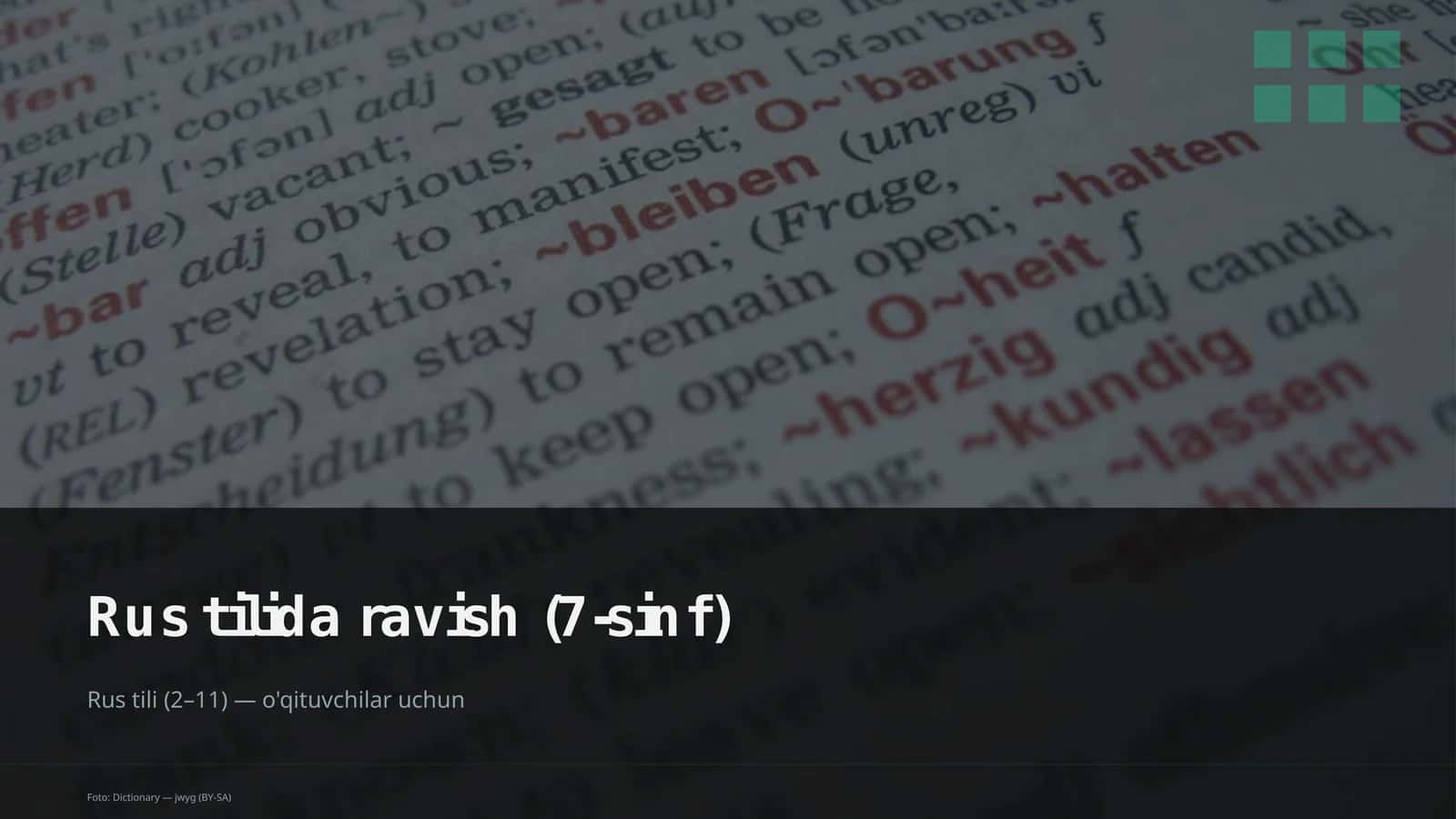 Rus tilida ravish (7-sinf)