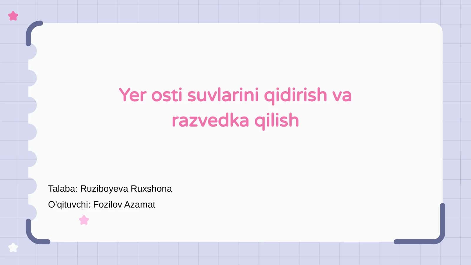 Yer osti suvlarini qidirish va razvedka qilish