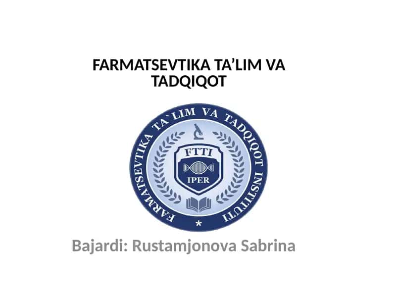 Farmatsevtika Ta'lim va Tadqiqot