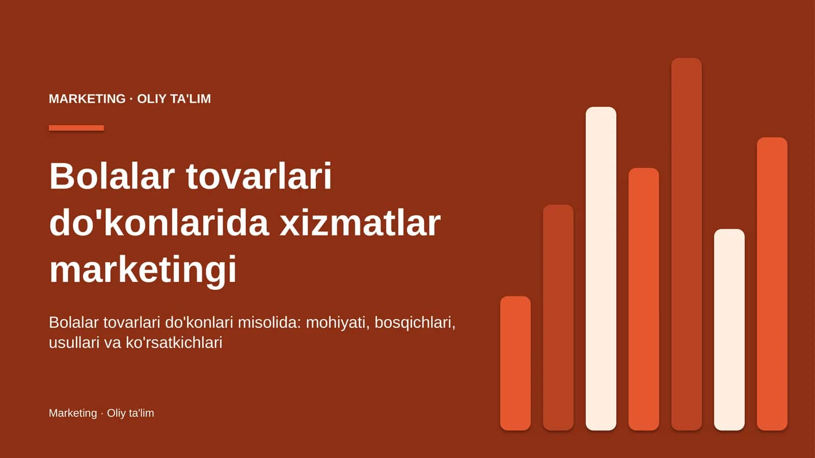 Bolalar tovarlari do'konlarida xizmatlar marketingi