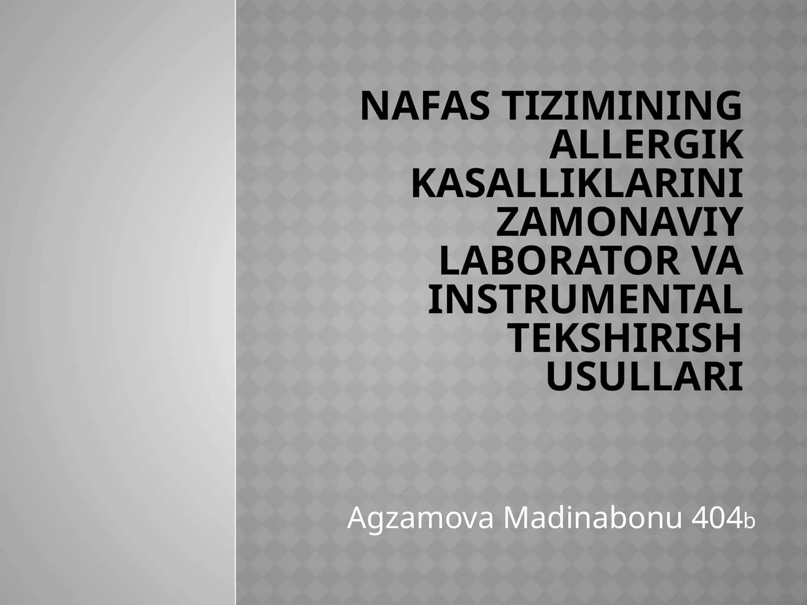Nafas tizimi funksional tekshirish usullari