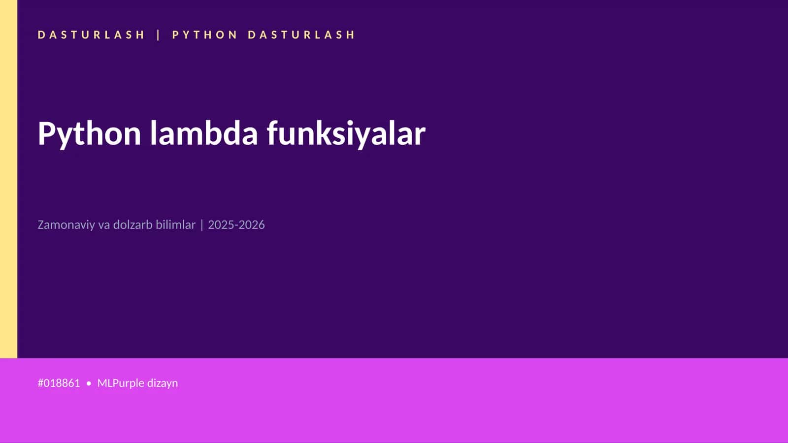 Python lambda funksiyalar