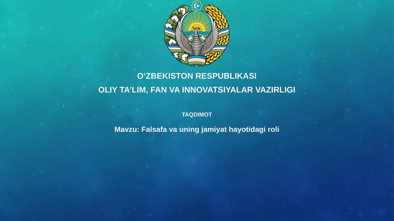 Falsafa va uning jamiyathayoti dagi roli