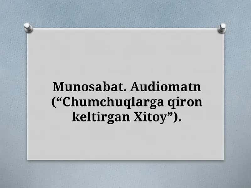 "Chumchuqlarga qiron keltirgan Xitoy"