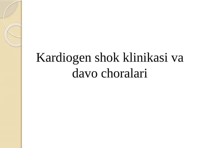 Kardiogenshokklinikasi davolari