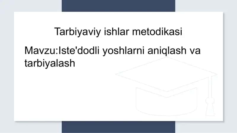 Tarbiyaviy ishlar metodikasi