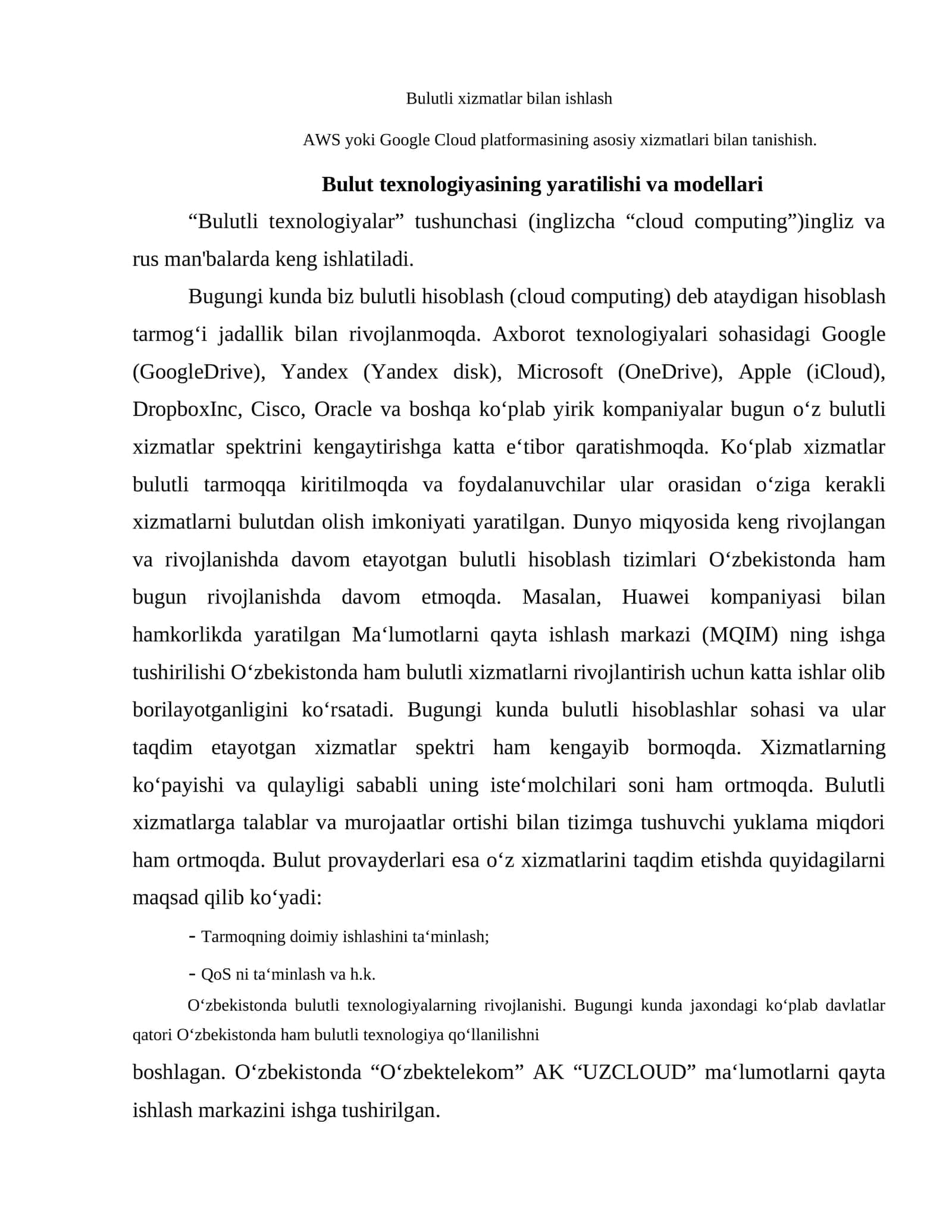 Bulutli texnologiyalar