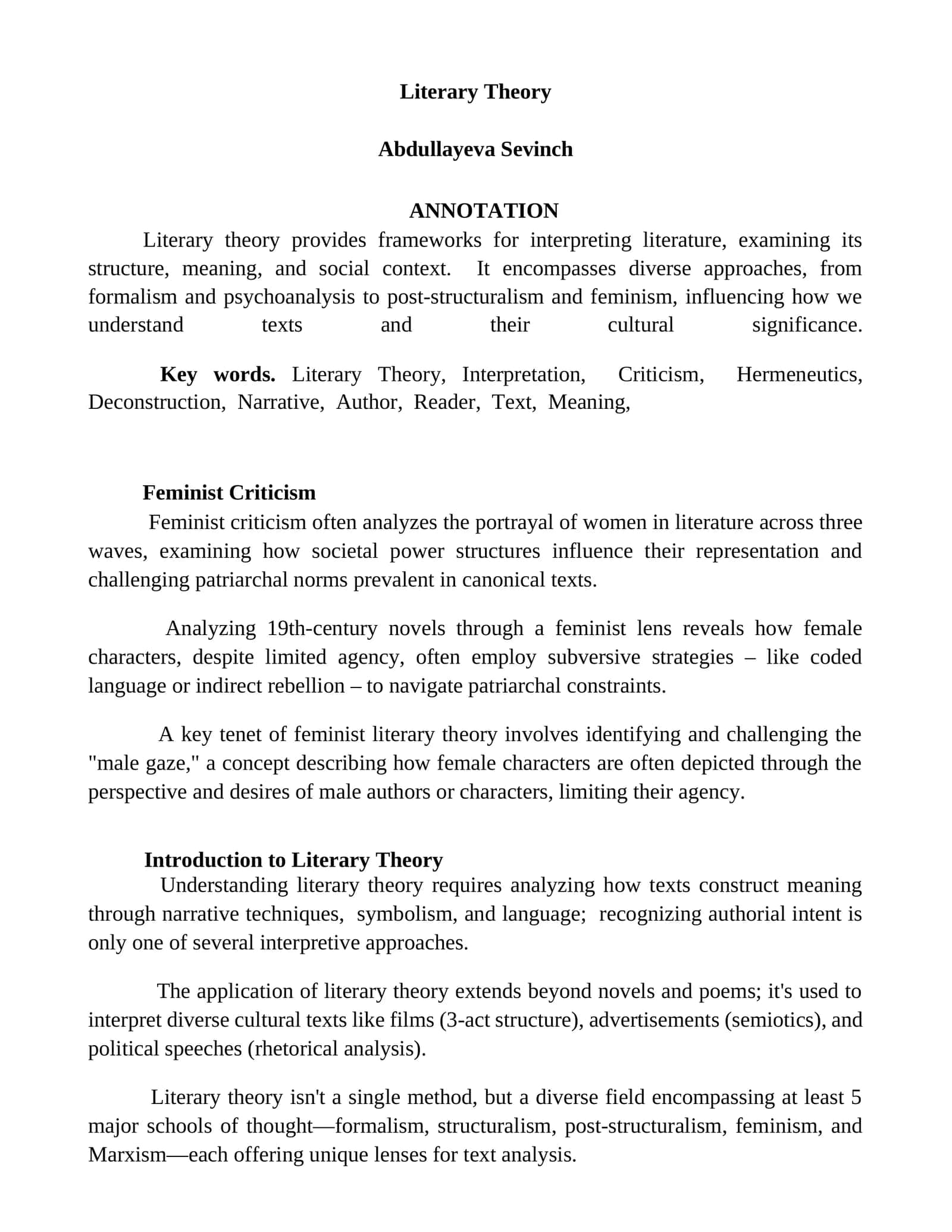 Literary Theory