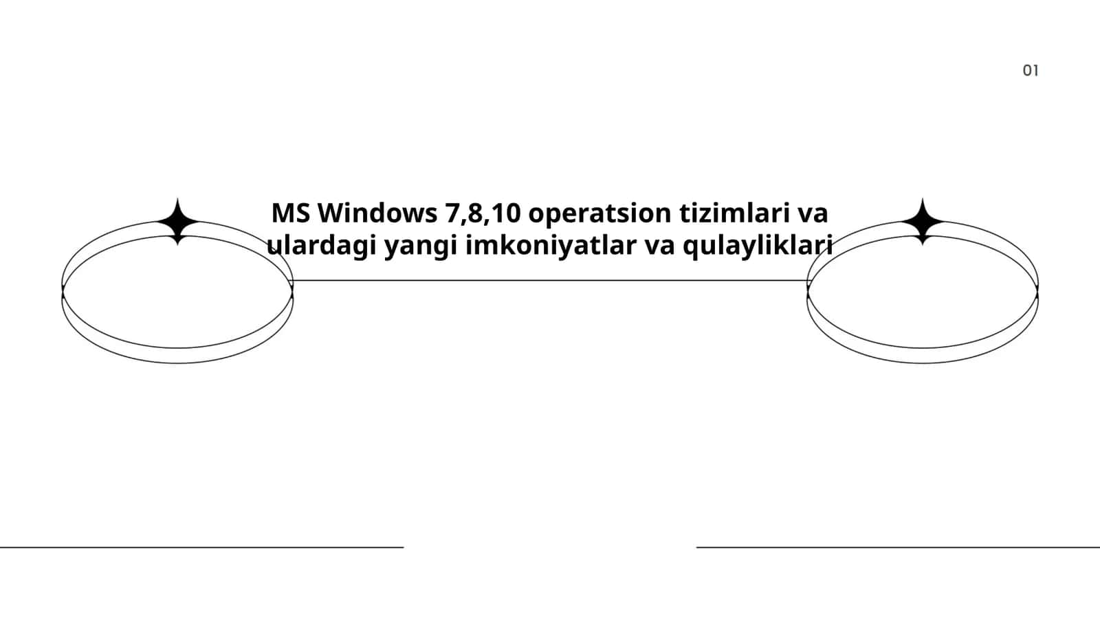 MS Windows 7,8,10 operatsion tizimlari va ulardagi yangi imkoniyatlar va qulayliklari