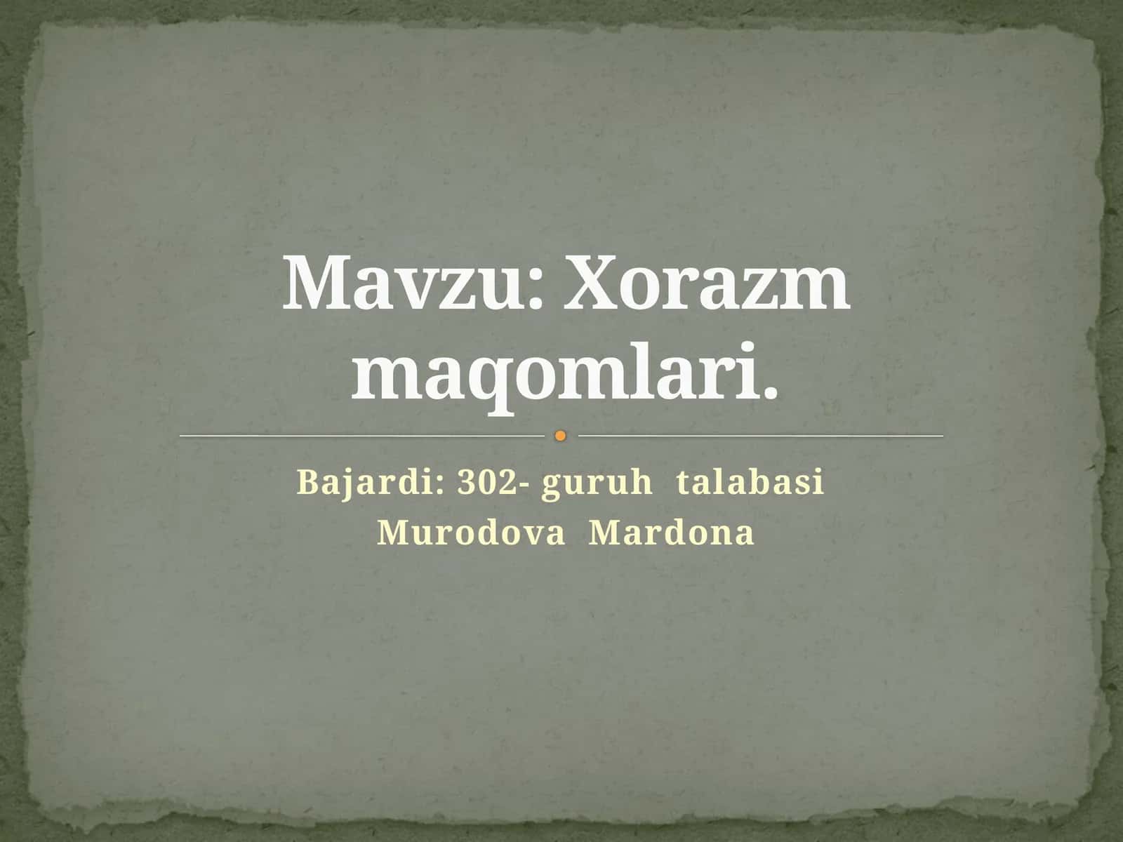Xorazm maqomlari