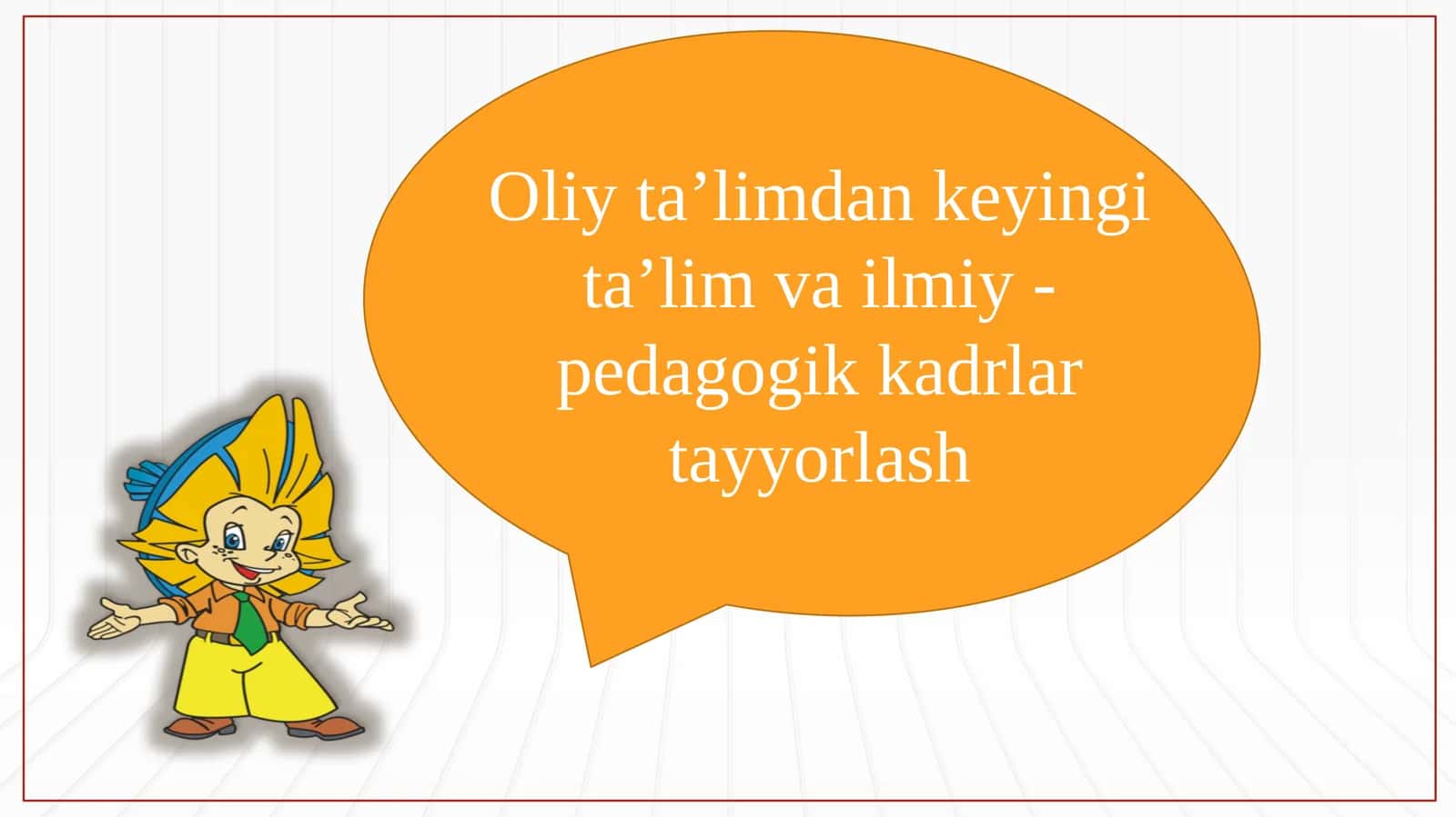 Oliy ta’lim dan keyingi ta’lim vailmiy-pedagogik kadr tayyorlash