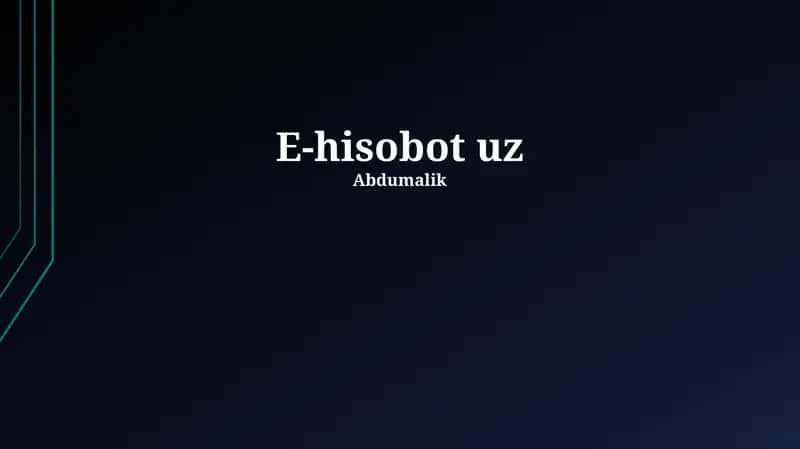 E-hisobot.uz