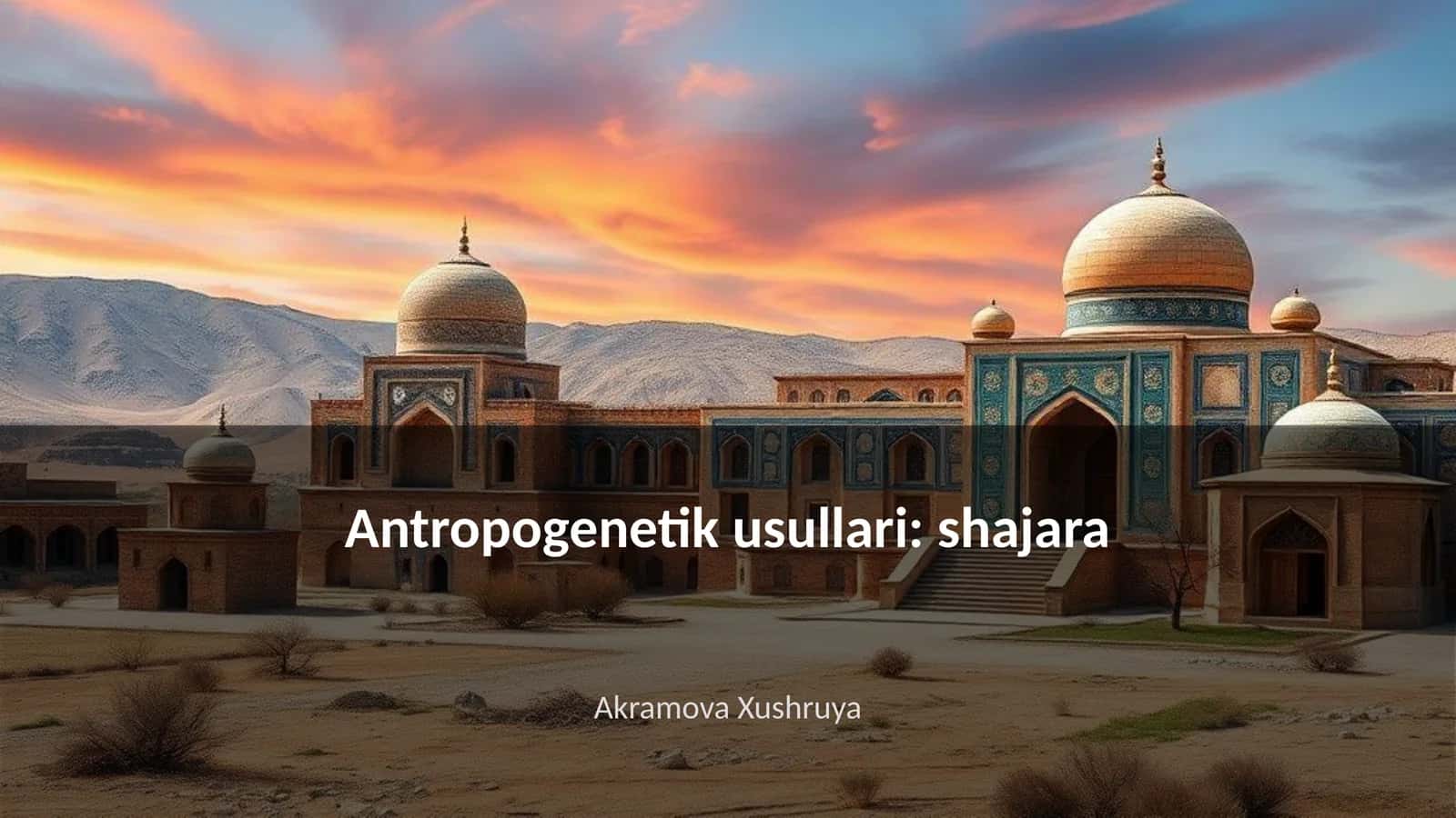Antropogenetik usullari: shajara