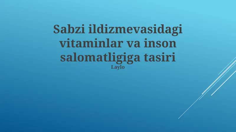 Sabzi ildizmevasi vitaminlar bilan
