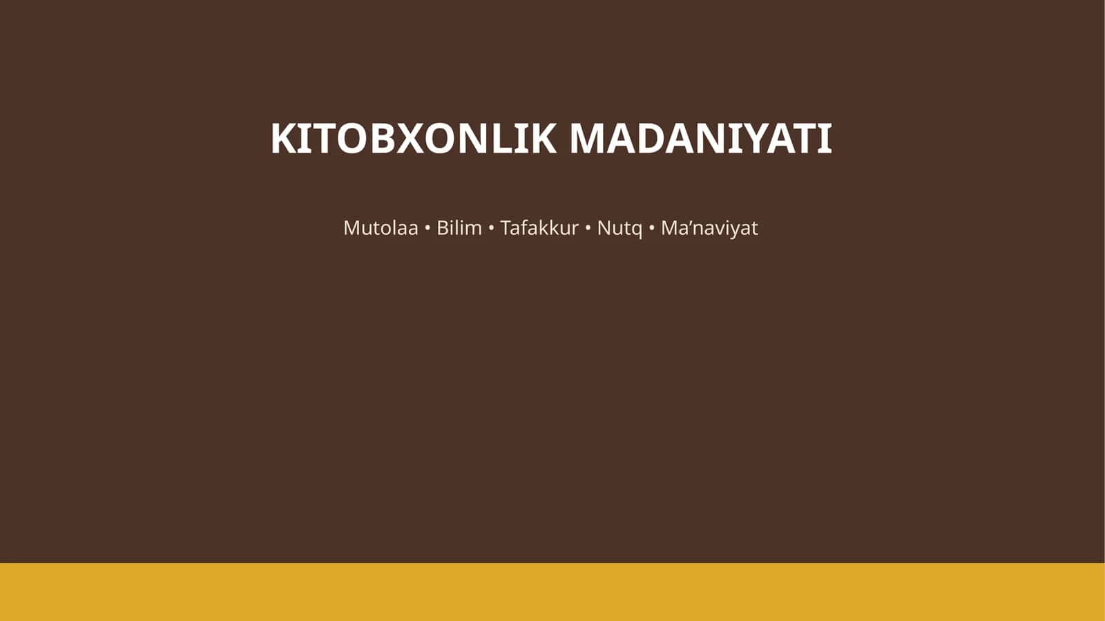 KITOBXONLIK MADANIYATI