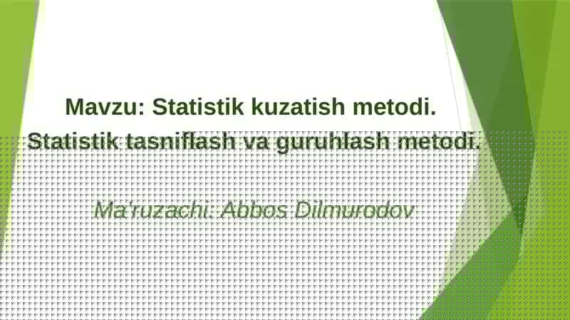 Statistik kuzatish metodlari