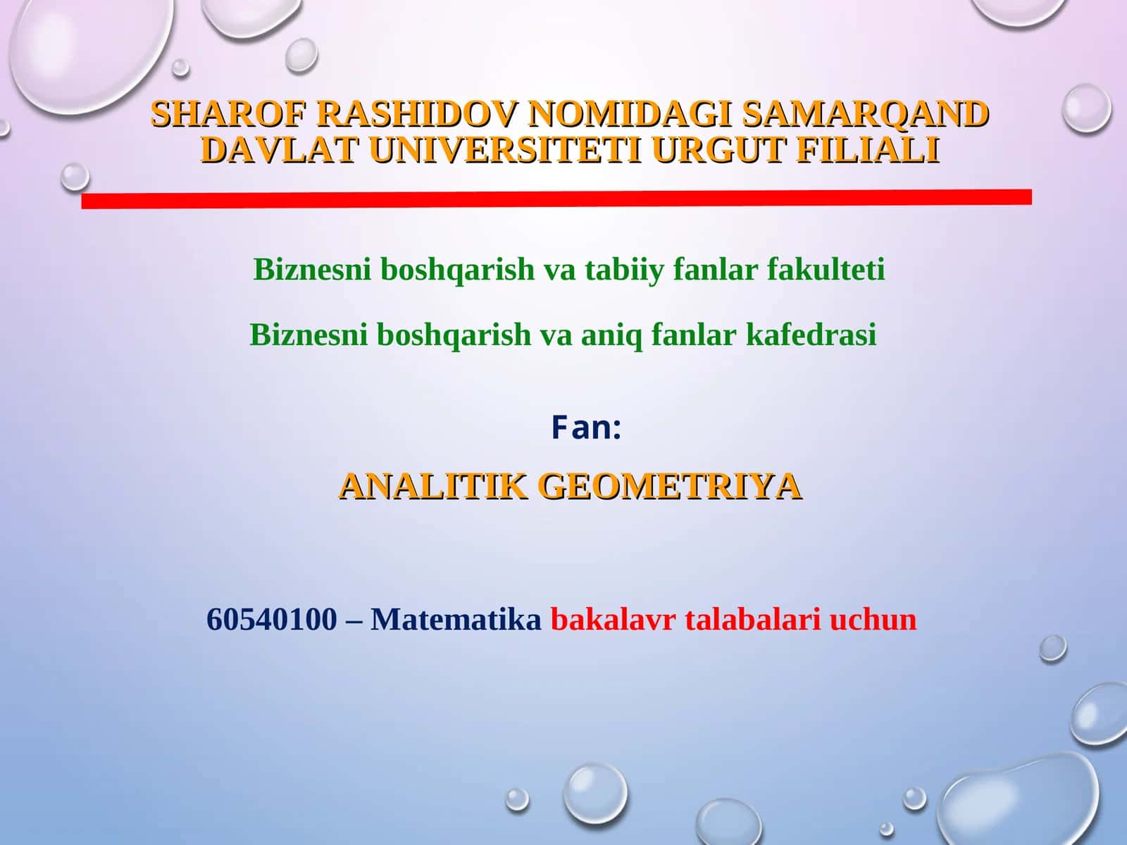 ANALITIK GEOMETRIYA