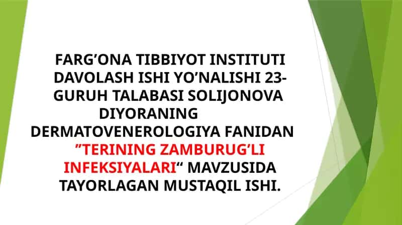 Terining Zamburug'li Infeksiyalari