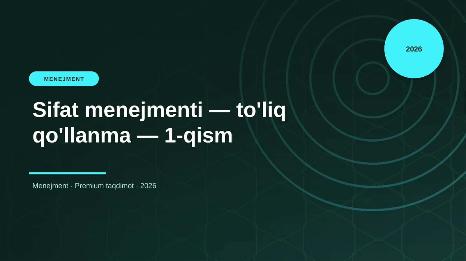 Sifat menejmenti — to'liq qo'llanma — 1-qism