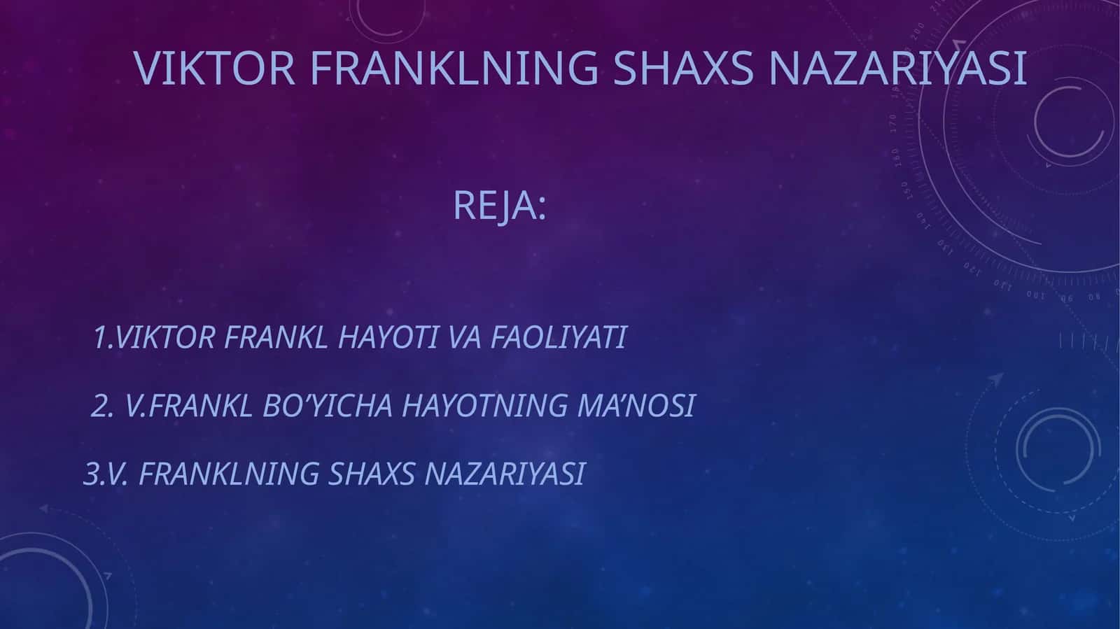 Viktor Franklning shaxs nazariyasi