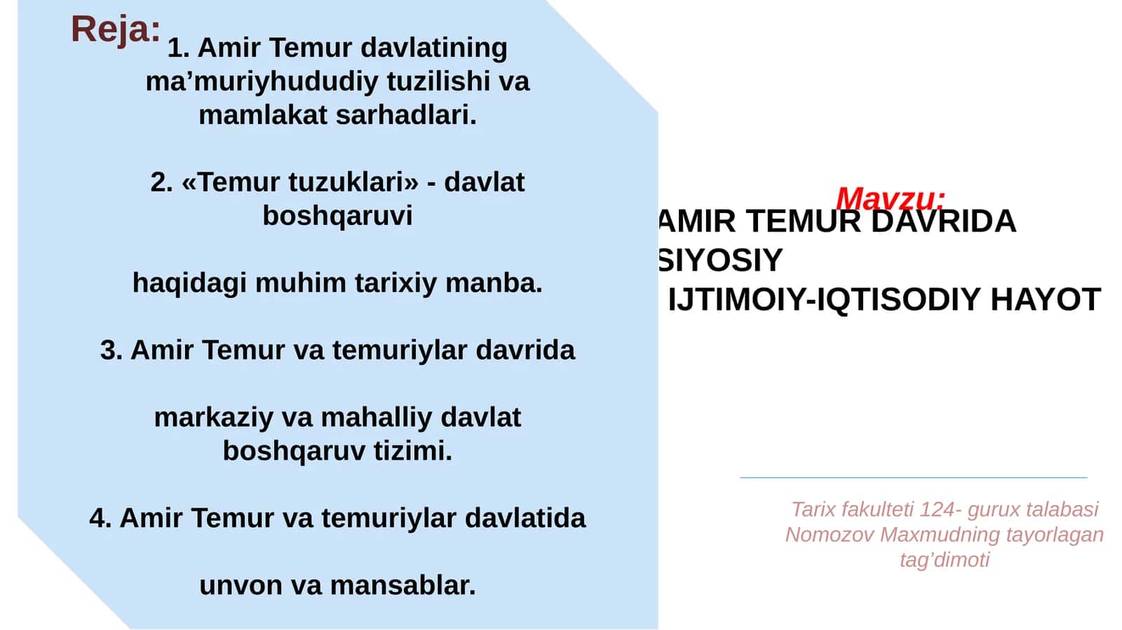 Amir Temur Davrida Siyosiy Ijtimoii-Iqtisodiy Hayot