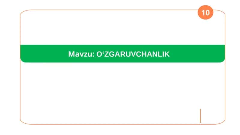 O‘ZGARUVCHANLIK