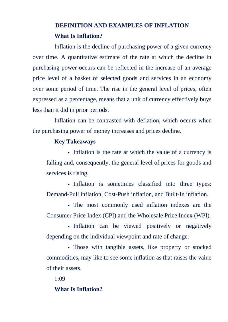 Definition and Examples of Inflation