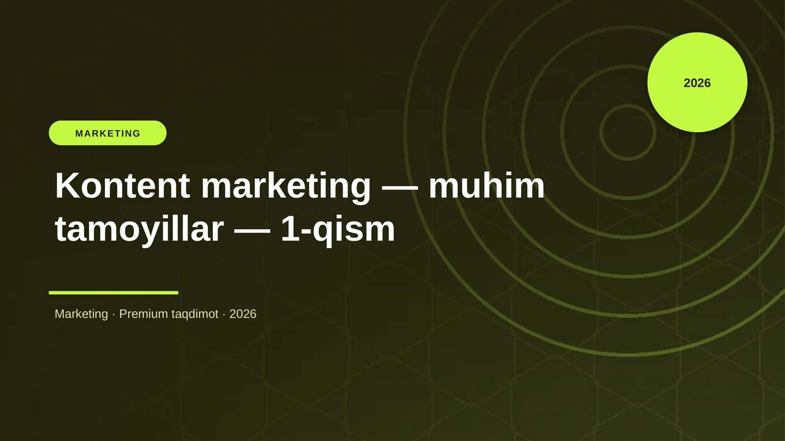 Kontent marketing — muhim tamoyillar — 1-qism