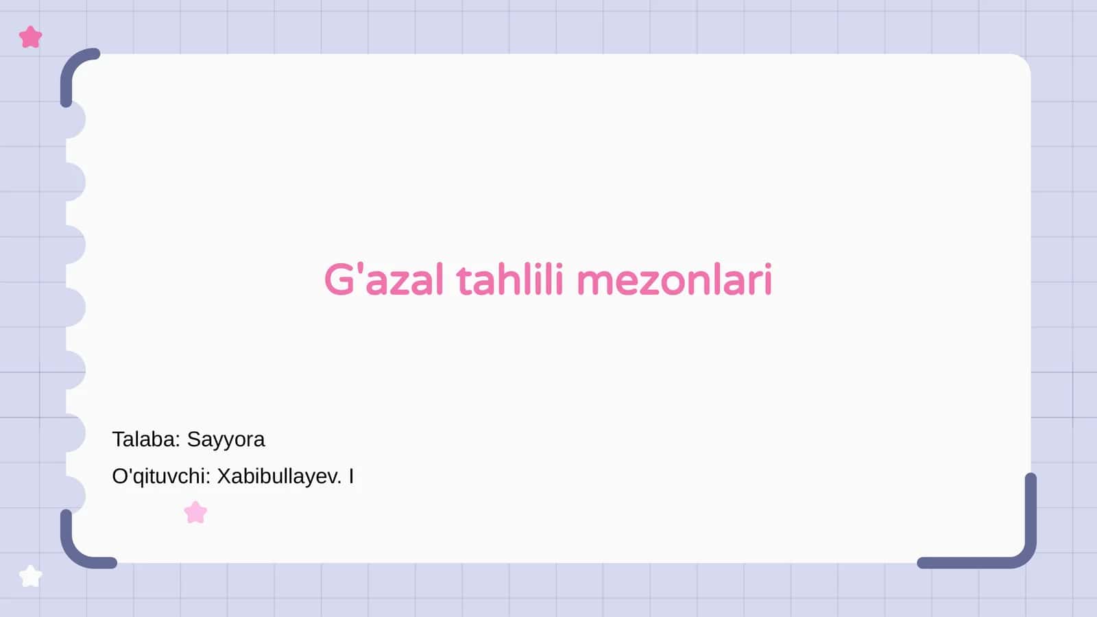 G'azal tahlili mezonlari