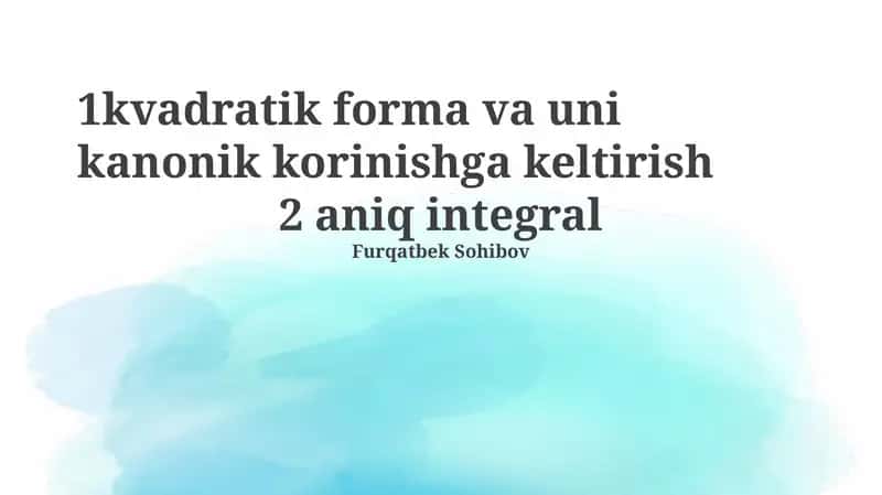 Aniq integral