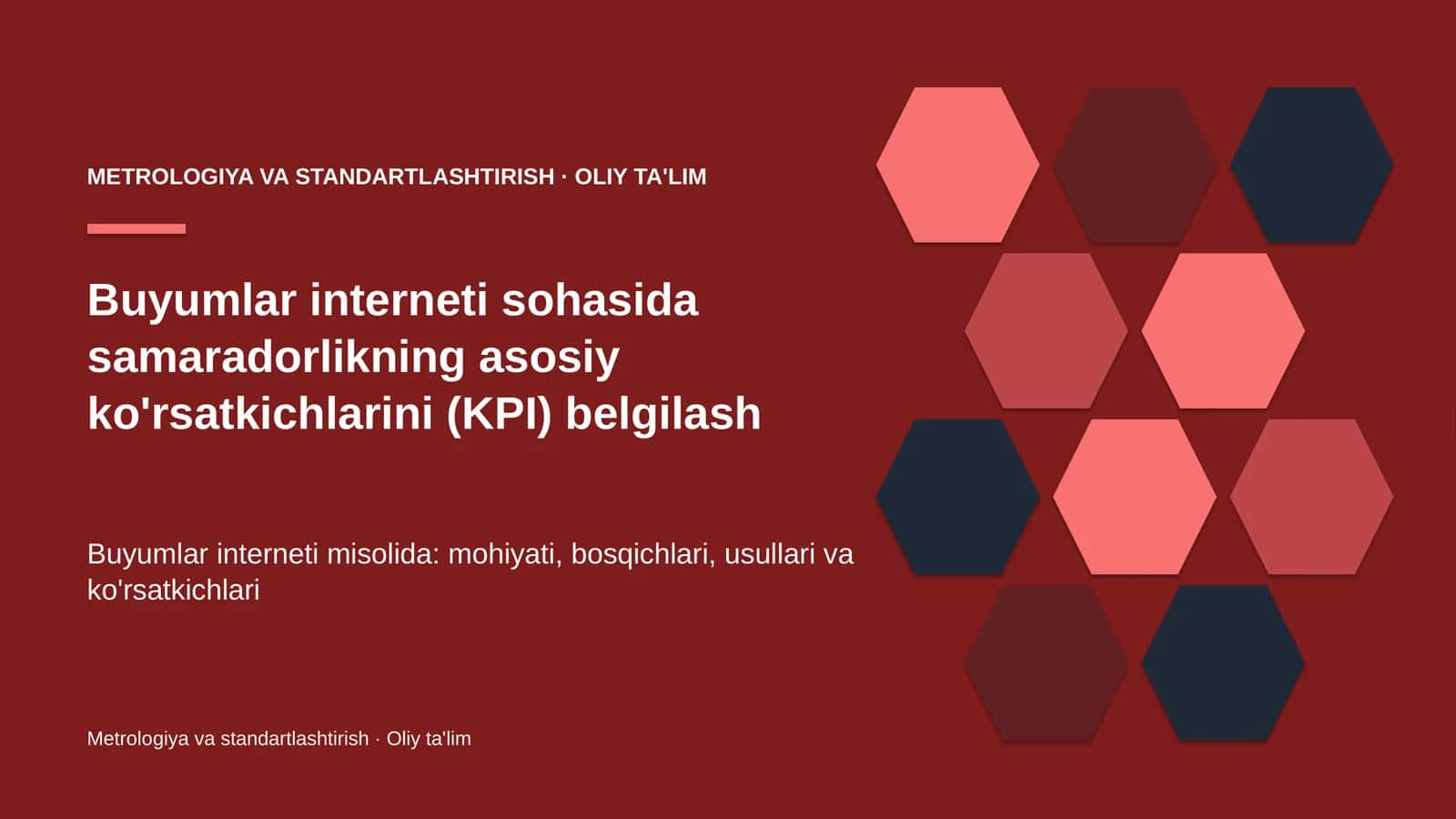 METROLOGIYA VA STANDARTLASHTIRISH