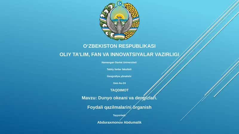 Jahon okeani va dengizlari