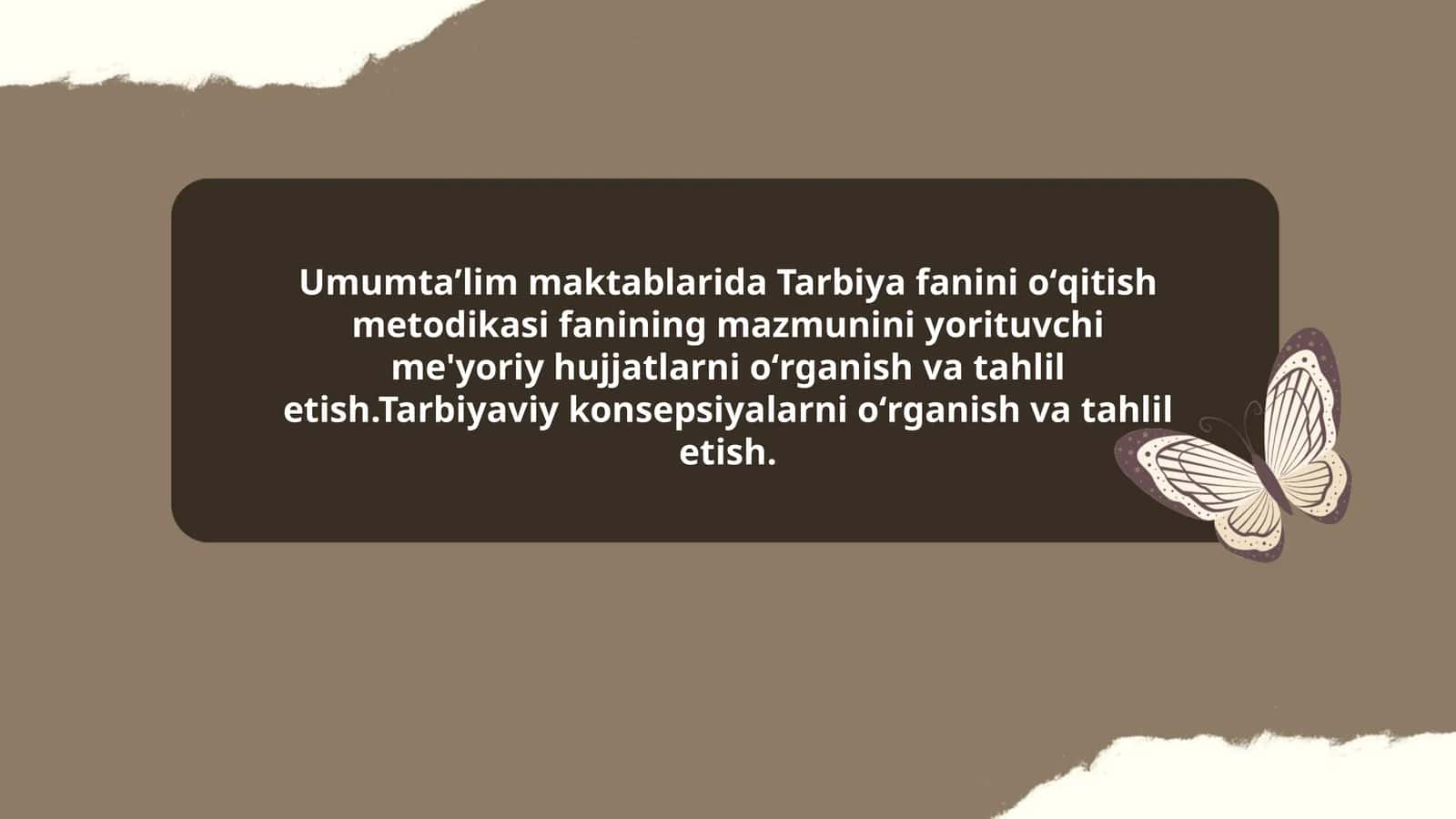Tarbiya fanini oʻqitish metodikasi