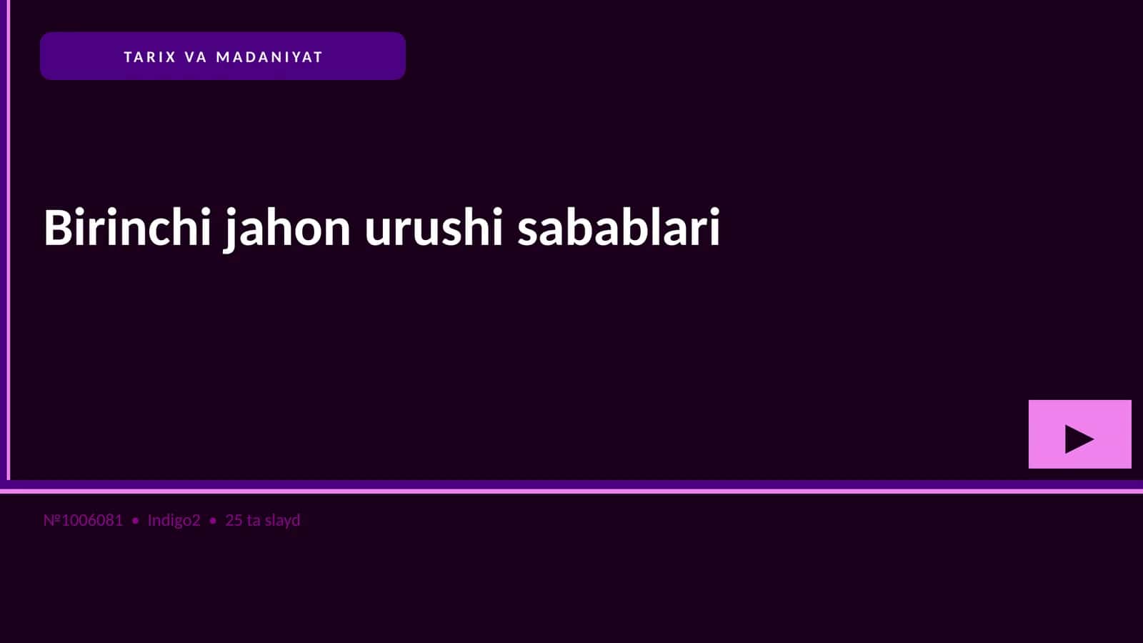 Birinchi jahon urushi sabablari