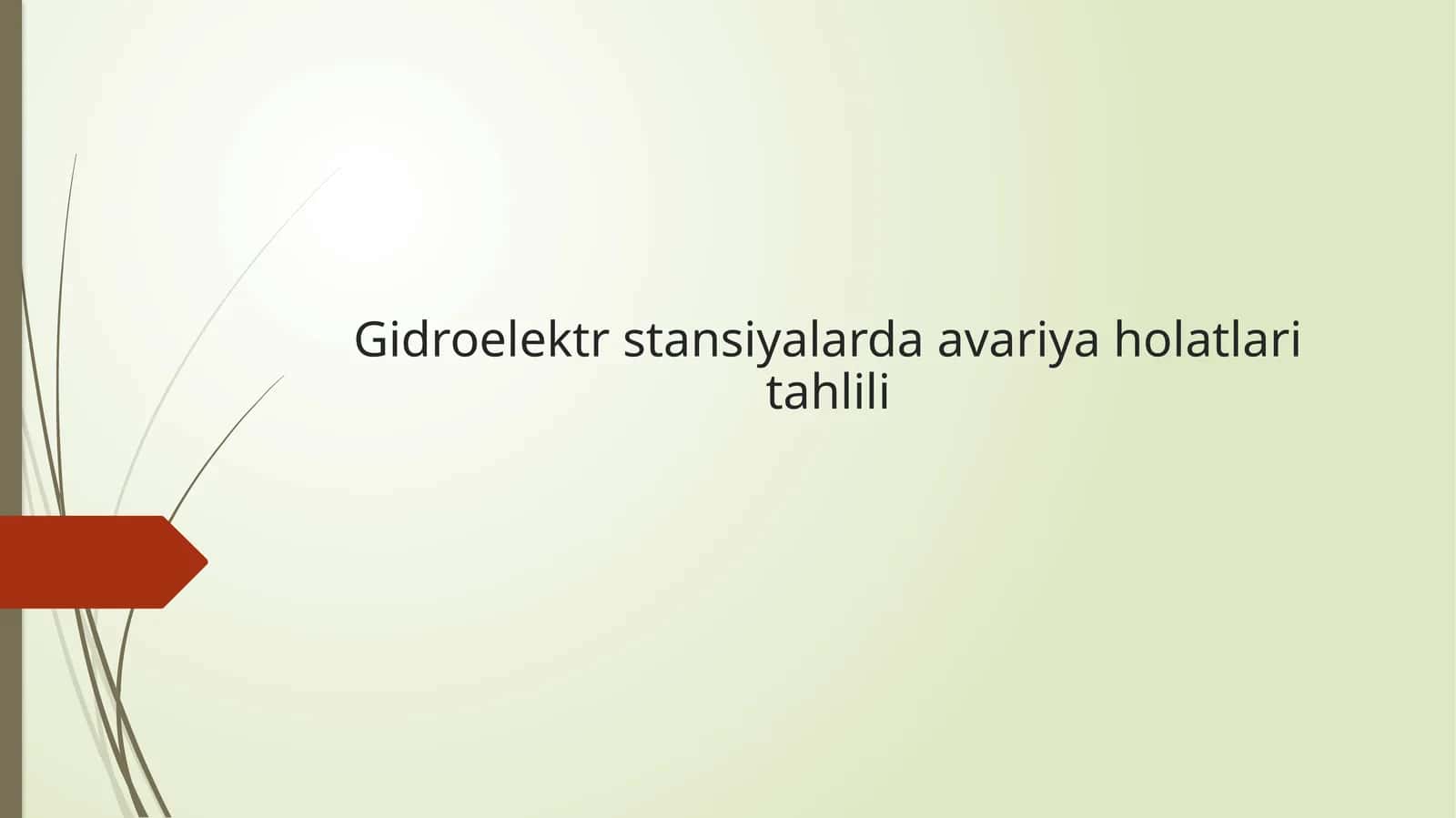 Gidroelektr stansiyalarda avariya holatlari tahlili