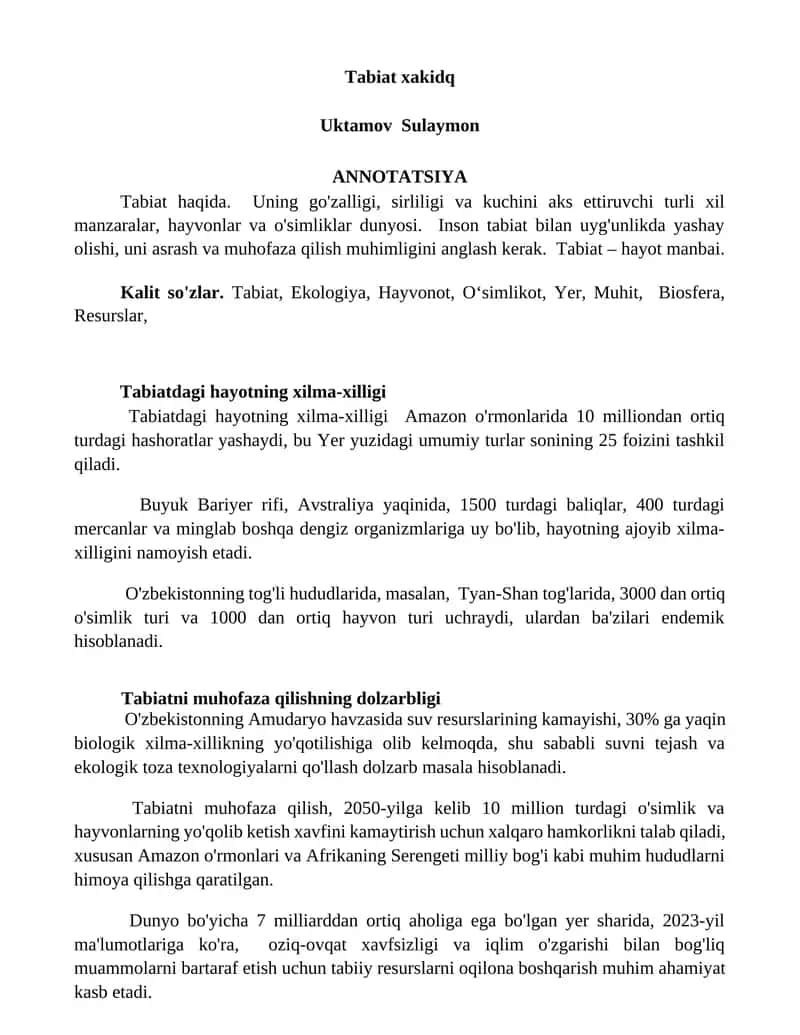 Tabiat xakidq