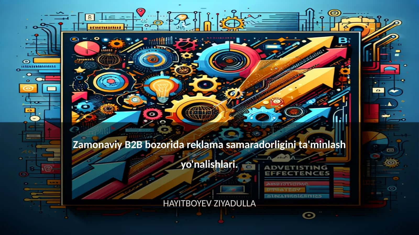 Zamonaviy B2B bozorida reklama samaradorligini ta'minlash yo'nalishlari