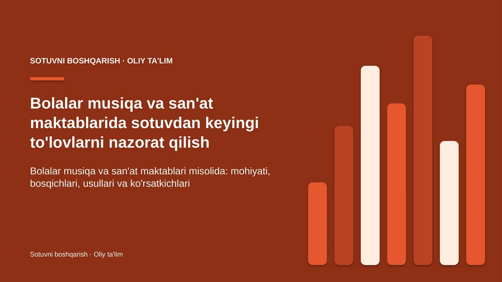 Bolalar musiqa va san'at maktablarida sotuvdan keyingi to'lovlarni nazorat qilish